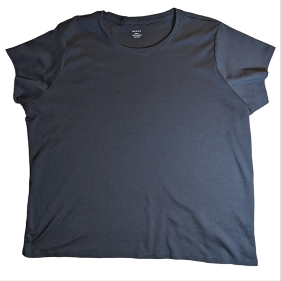 Grace Tops - Grace Tshirt Pima Cotton Short Sleeve Black Size Women's 3X / XXXL